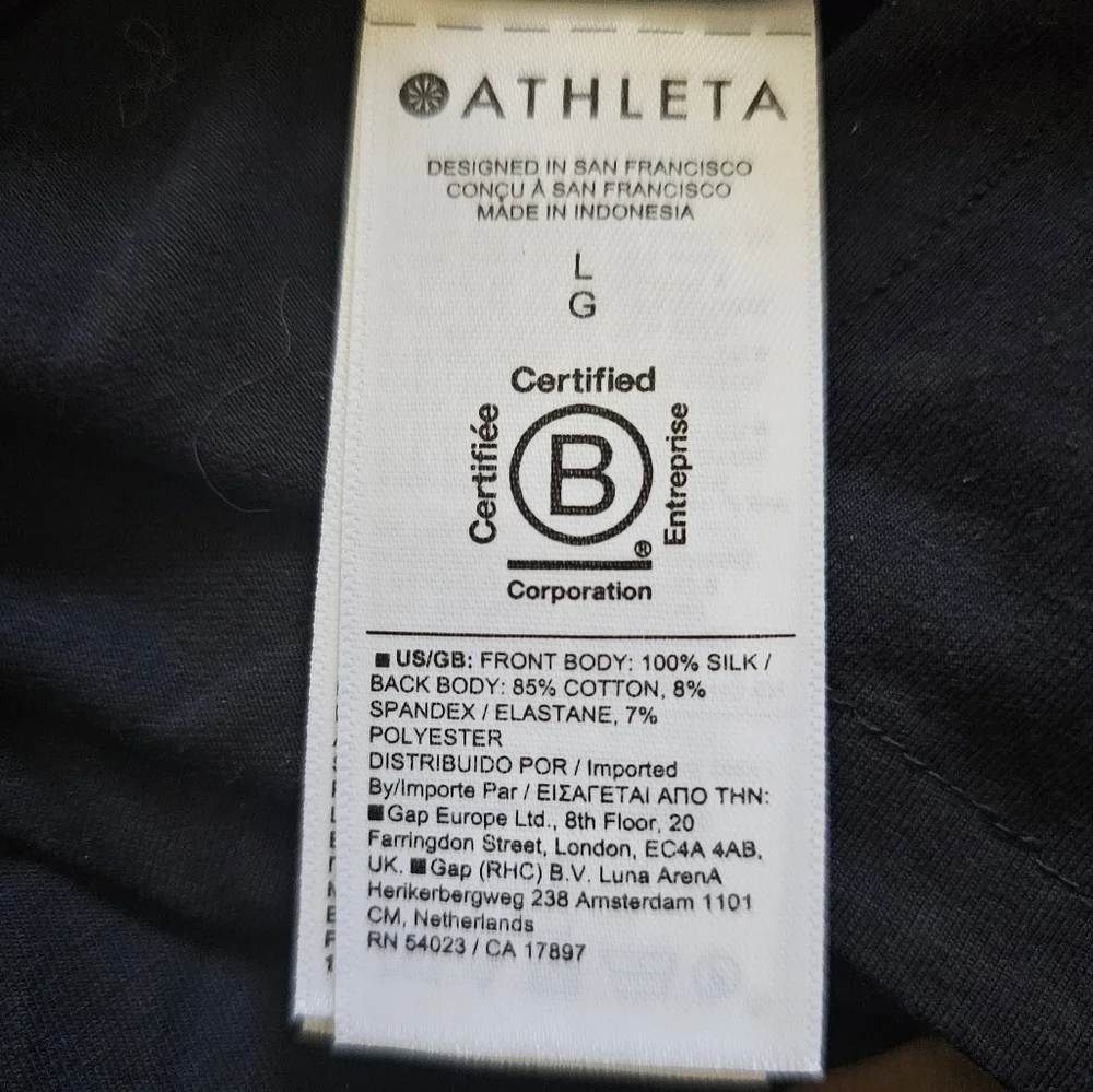 NWT Athleta Silk Hybrid Tee Black - Picture 10 of 10